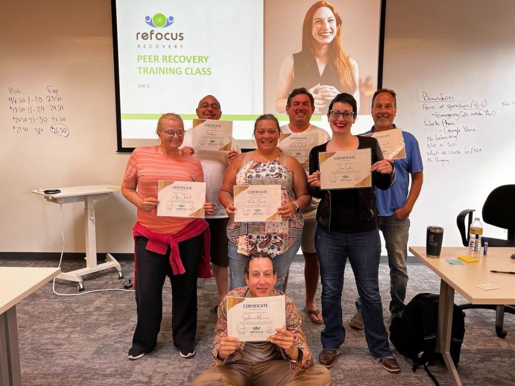 A group of Refocus Recovery trainees